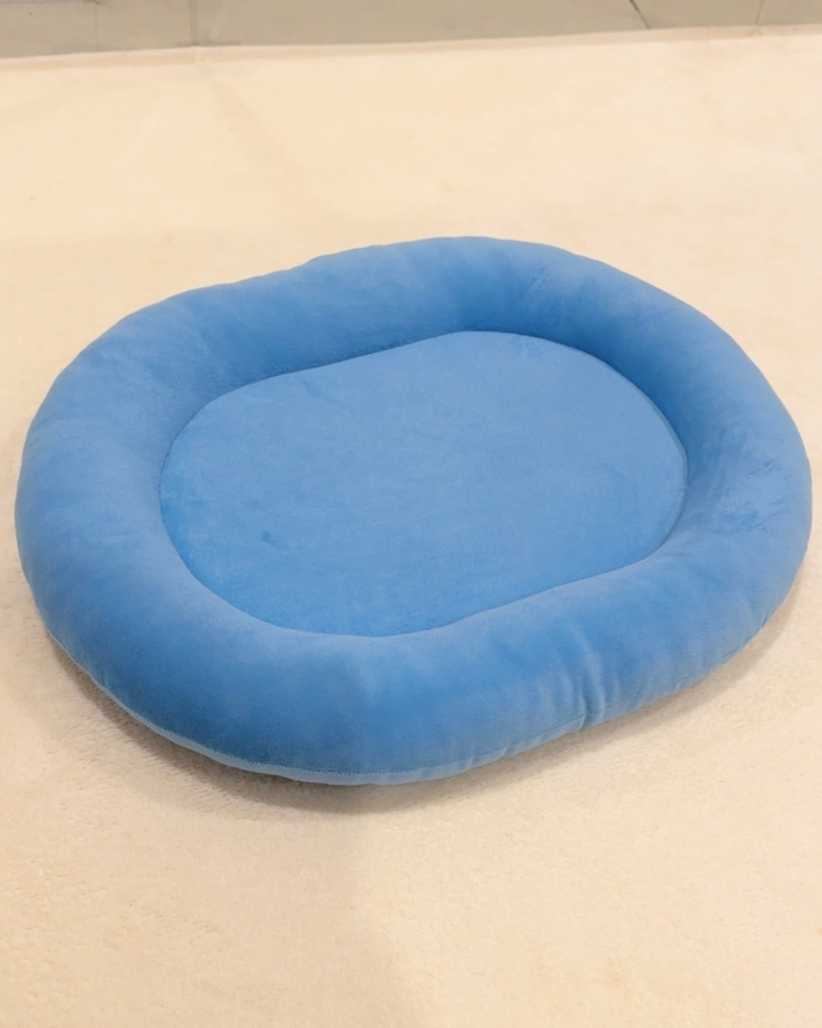 Sky Blue Velvet bunny Bed, Large