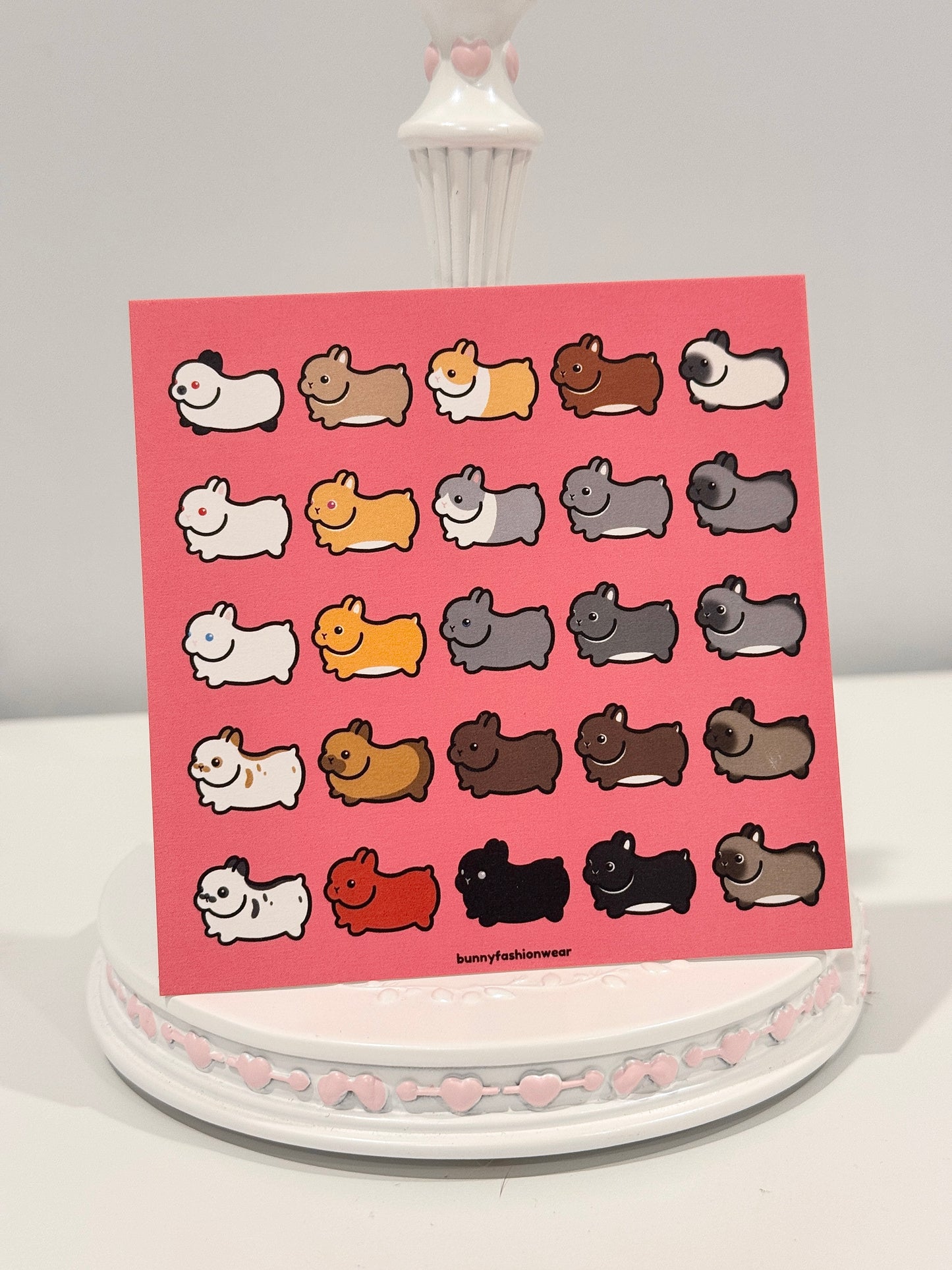 Rainbow Flying Bunnies Mini Card
