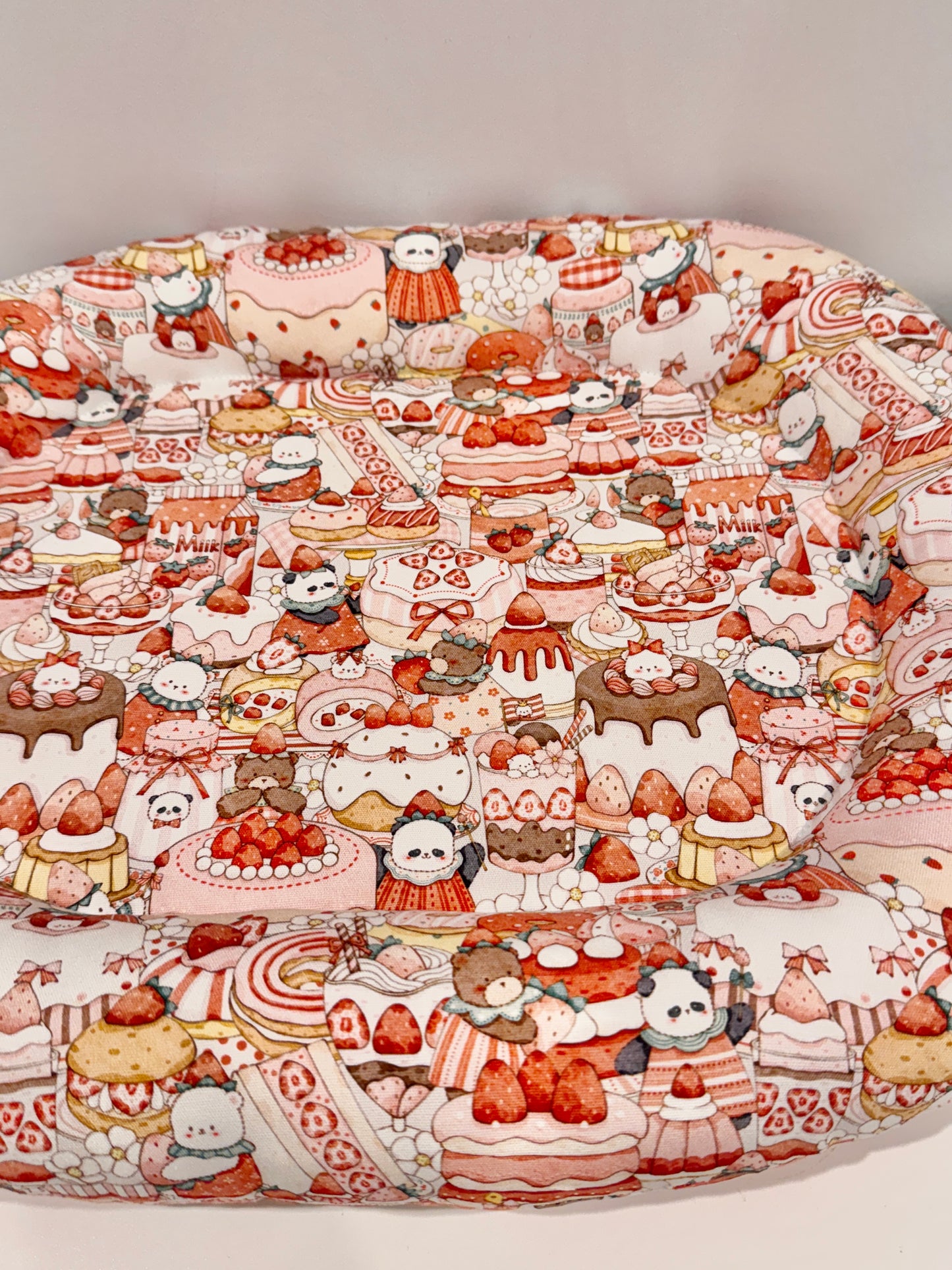 Strawberry cake bunny bed, Large