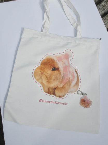 Eggie in Hoodie Canvas Soft Tote Bag