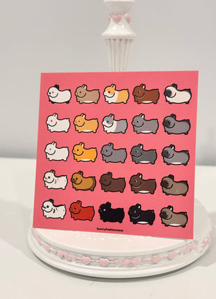 Rainbow Flying Bunnies Mini Card