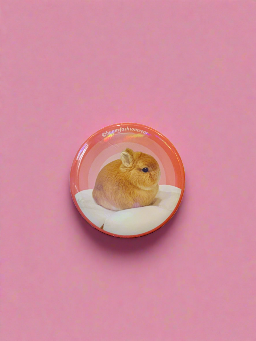 Peaceful Baby Circle Holographic Pin Badge 58x58mm