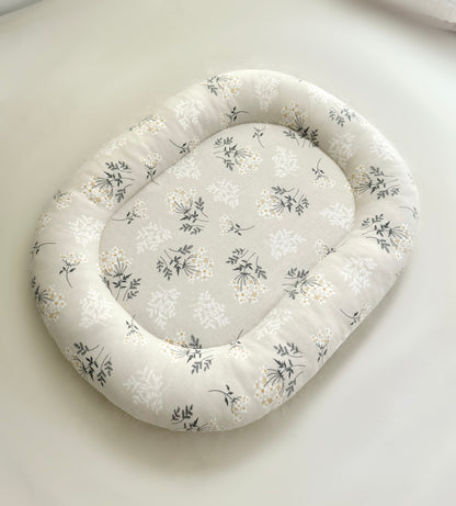 Beige Flower Oval Large bunny Bed