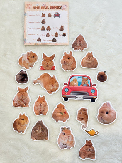 The Egg Family stickers 18 pack