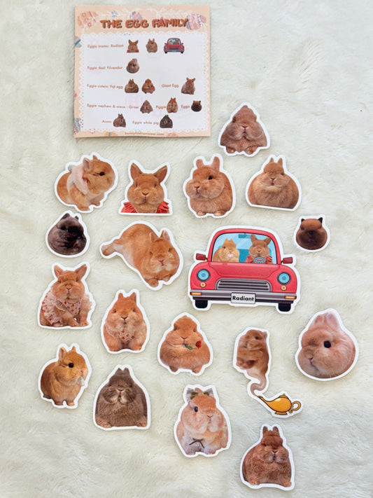 The Egg Family stickers 18 pack