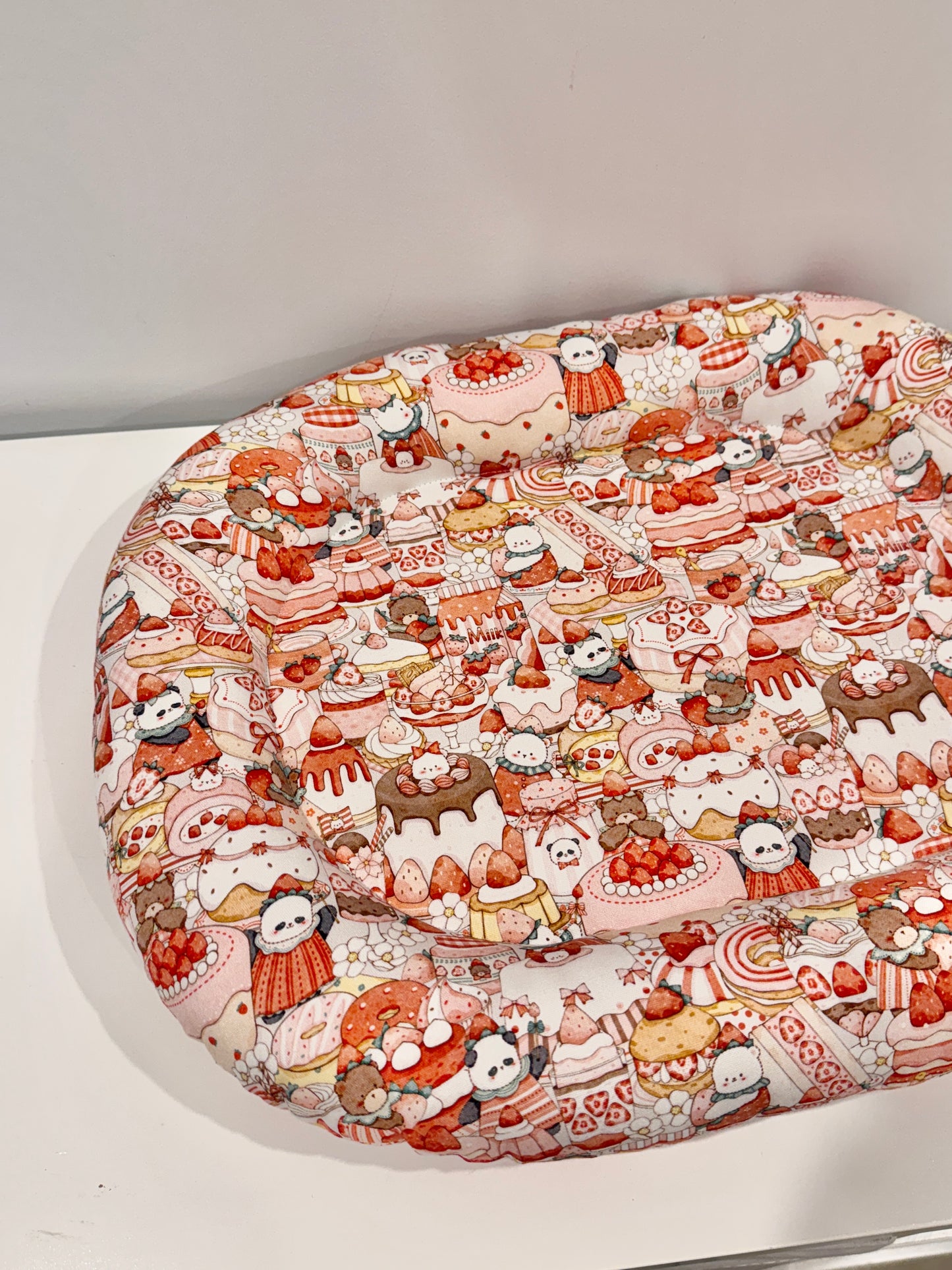 Strawberry cake bunny bed, Large