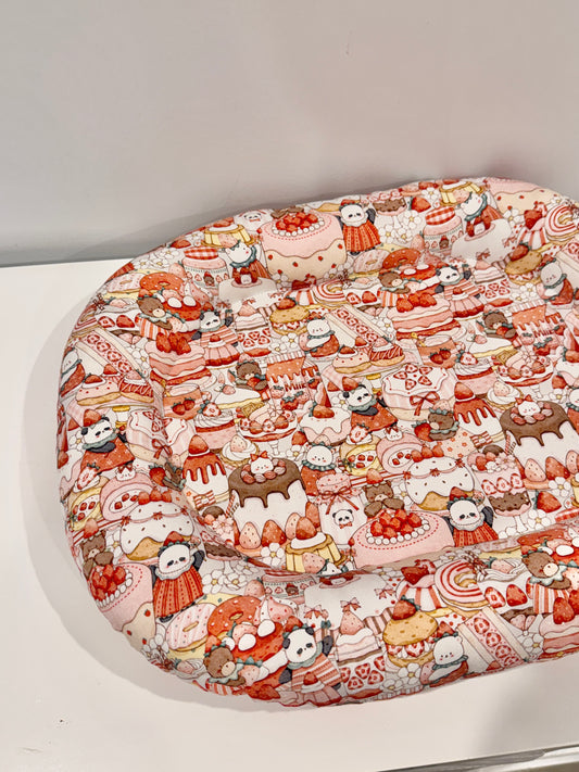 Strawberry cake bunny bed, Large