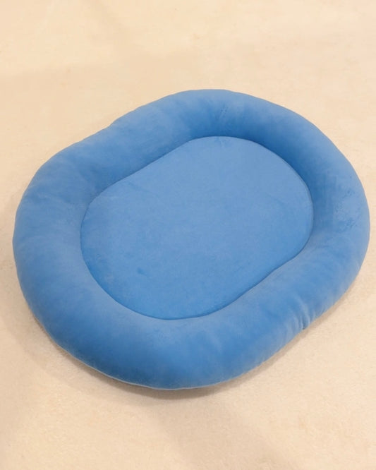 Sky Blue Velvet bunny Bed, Large