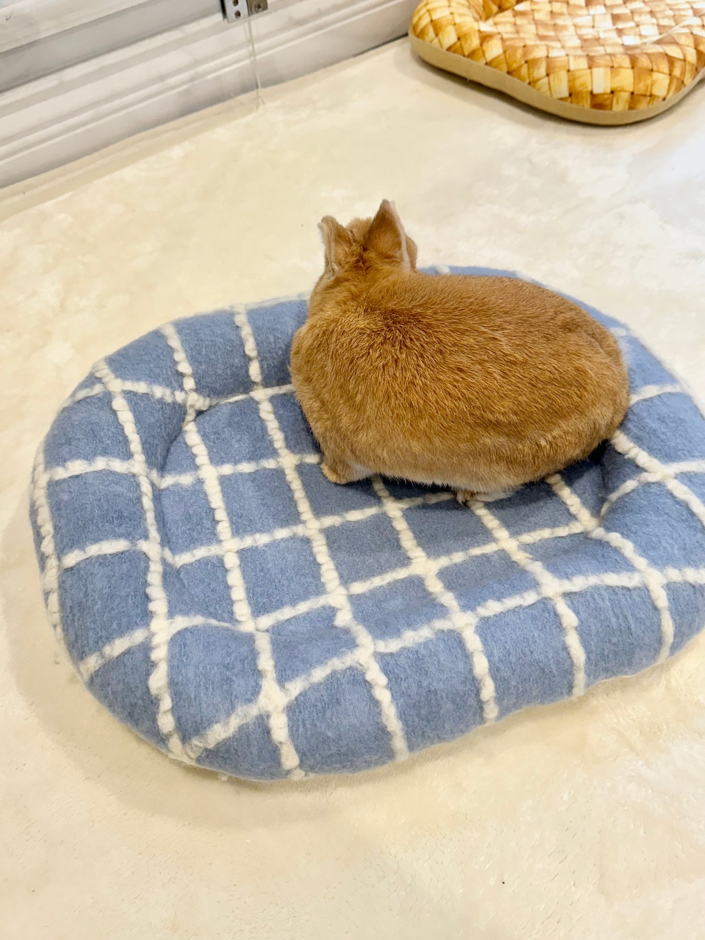 Cozy Cloud Grid Oval Large bunny Bed