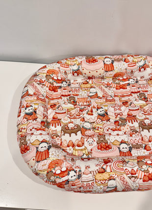 Strawberry cake bunny bed, Large