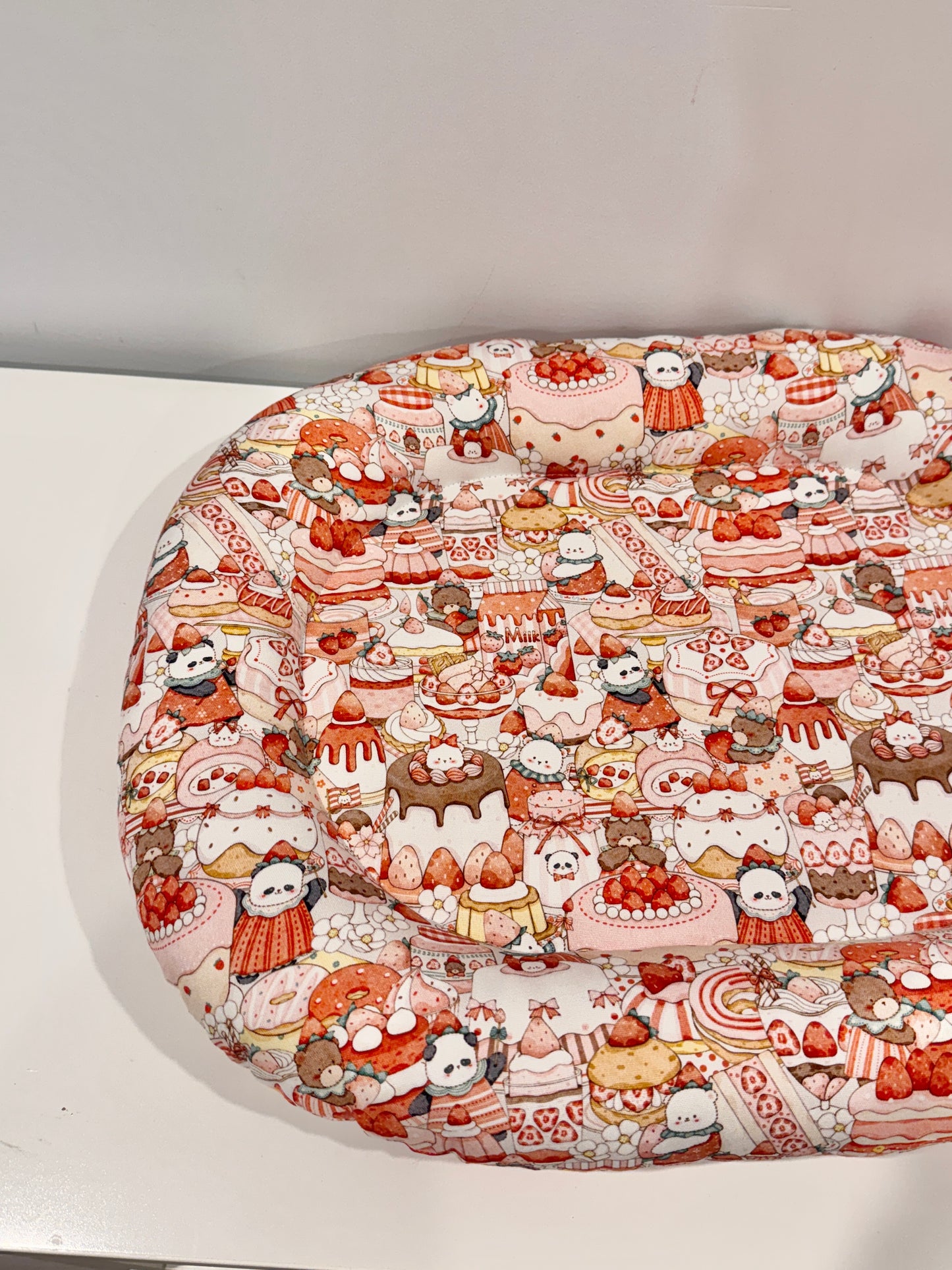 Strawberry cake bunny bed, Large