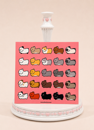 Rainbow Flying Bunnies Mini Card