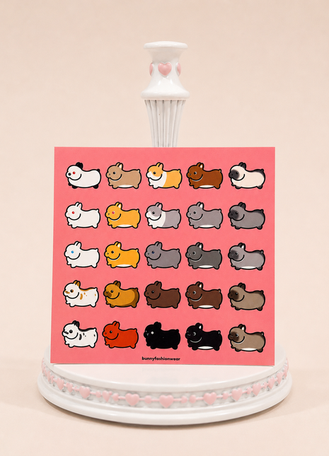 Rainbow Flying Bunnies Mini Card