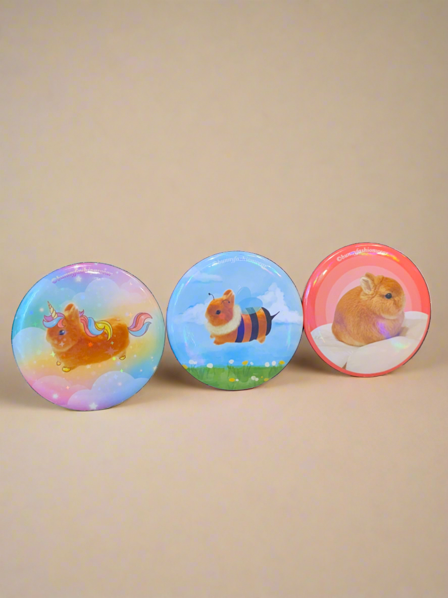 Set Of 3 Eggie Pin badge 58x58mm 10% OFF