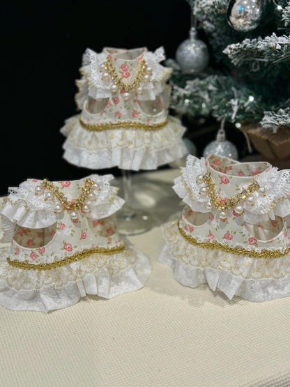 Pre-order. Mini Flower Lace Dress/ No D ring. 3D unadjustable