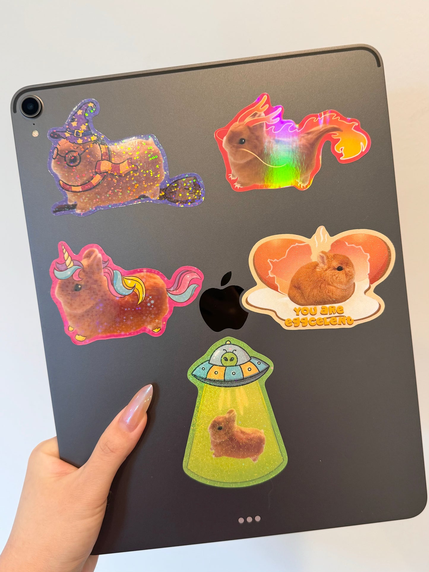 Set of 5 Large Holographic Vinyl stickers 15% OFF