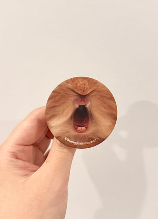 Eggie Baby Tongue Pin back badge, Matte finish