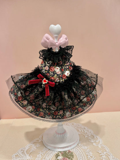 Gothic Rose Garden Pet Bunny Dress/ Adjustable Harness