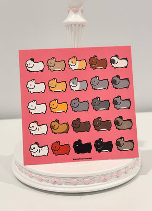 Rainbow Flying Bunnies Mini Card