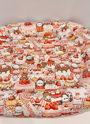 Strawberry cake bunny bed, Large