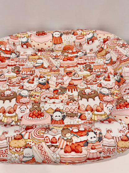 Strawberry cake bunny bed, Large