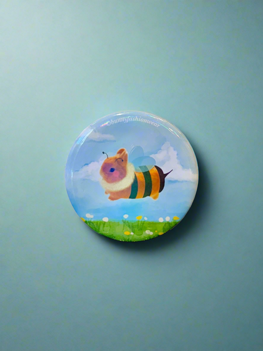 Babee Bumbleggie Holographic Pin Badge 58x58mm