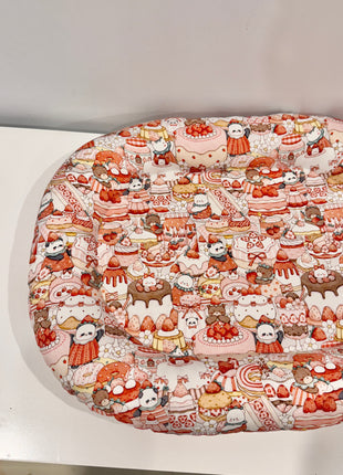 Strawberry cake bunny bed, Large