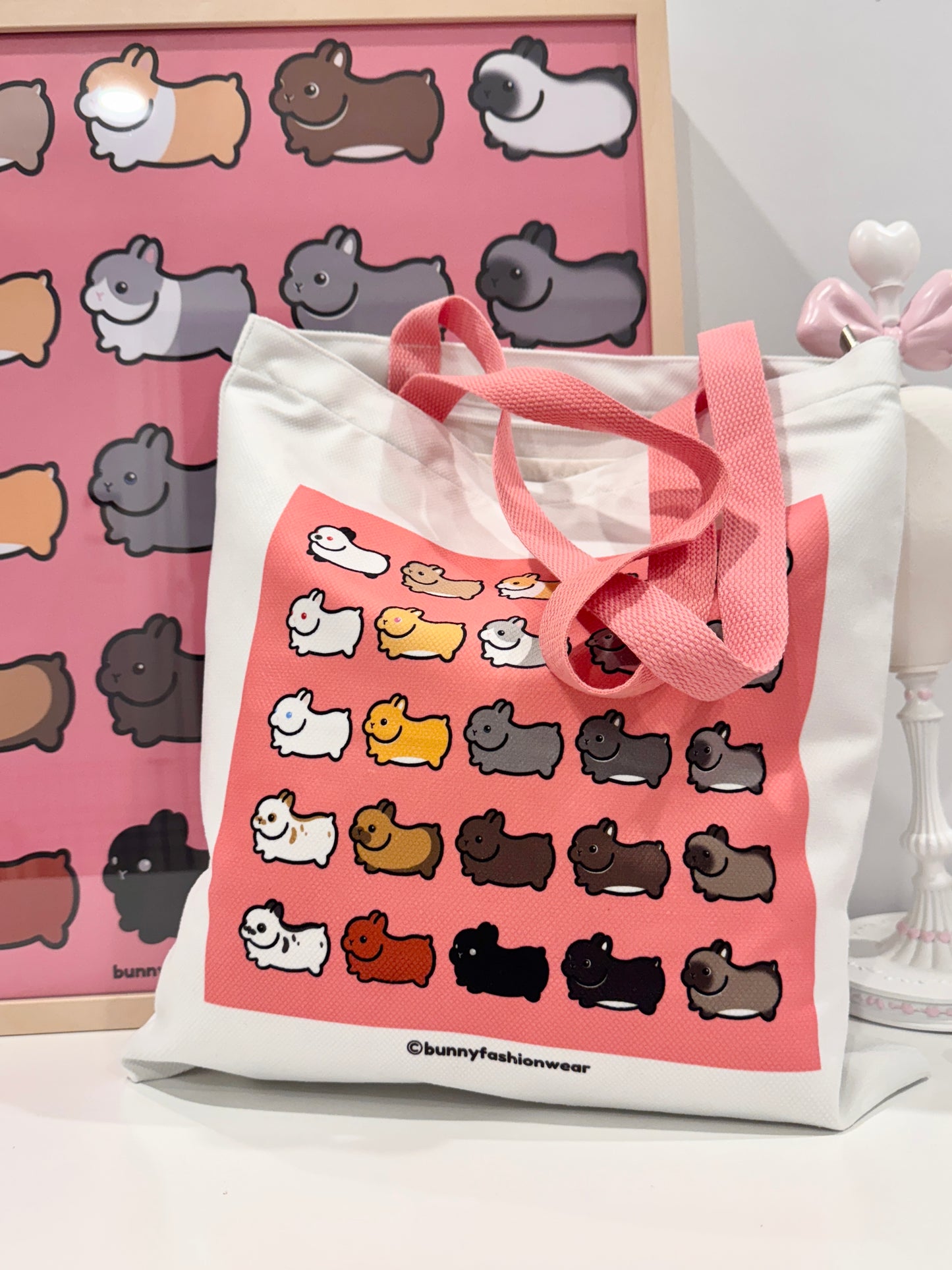 Rainbow flying bunnies Canvas Tote Bag