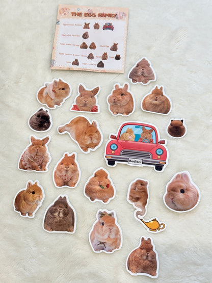 The Egg Family stickers 18 pack