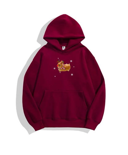 Reindiggie Burgundy Cozy Fleece Hoodie