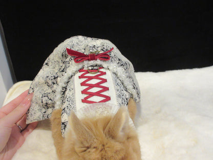 Forest Berry with red ribbon Pet Bunny Dress/ Adjustable Harness