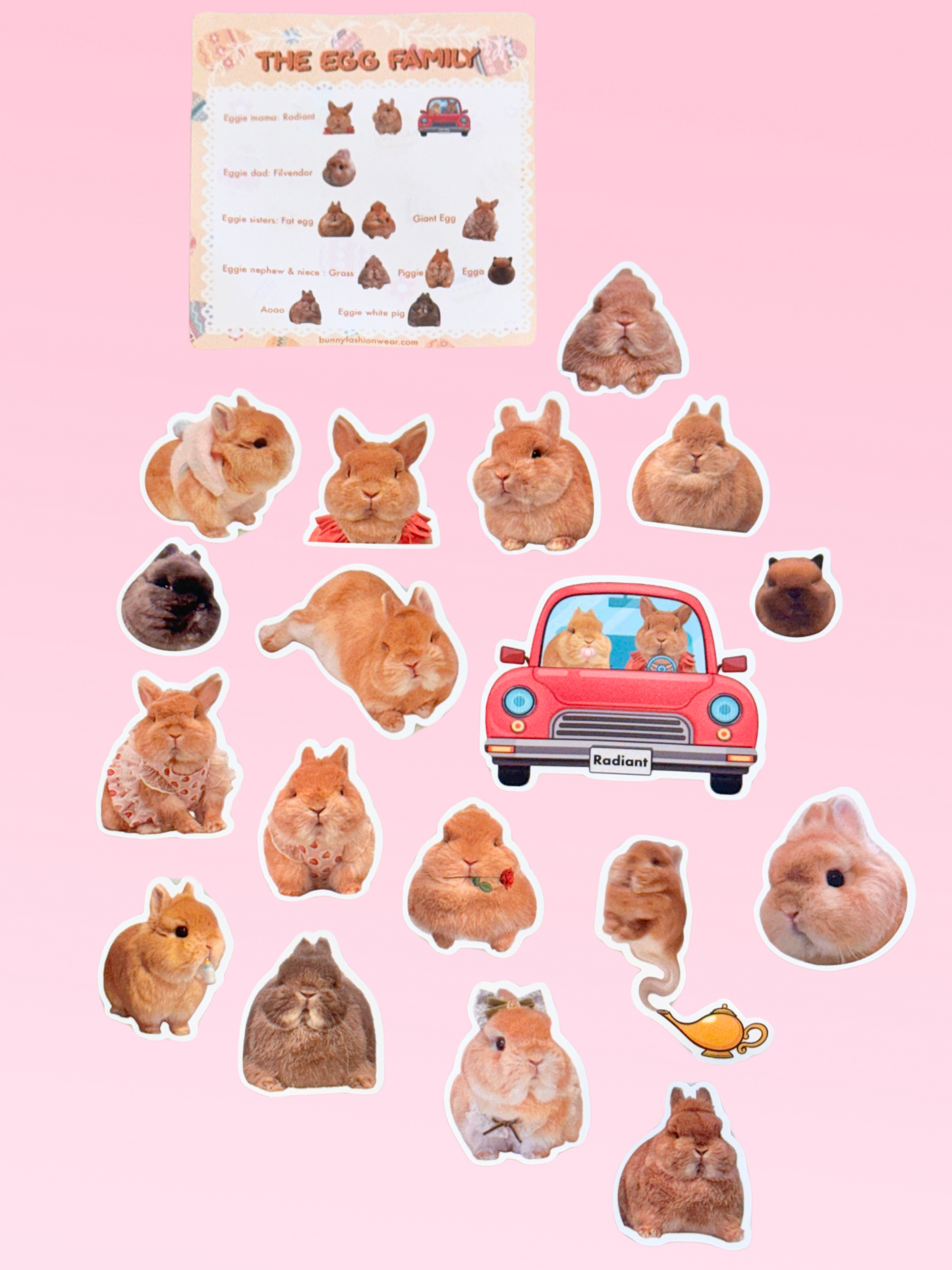 The Egg Family stickers 18 pack