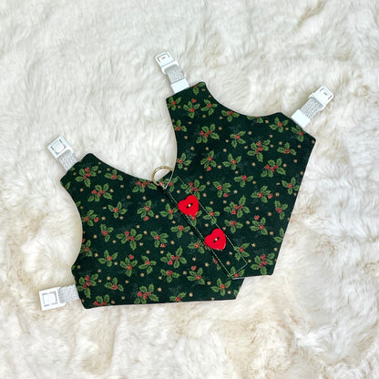 Christmas Green Pet Bunny Vest/ Adjustable Harness