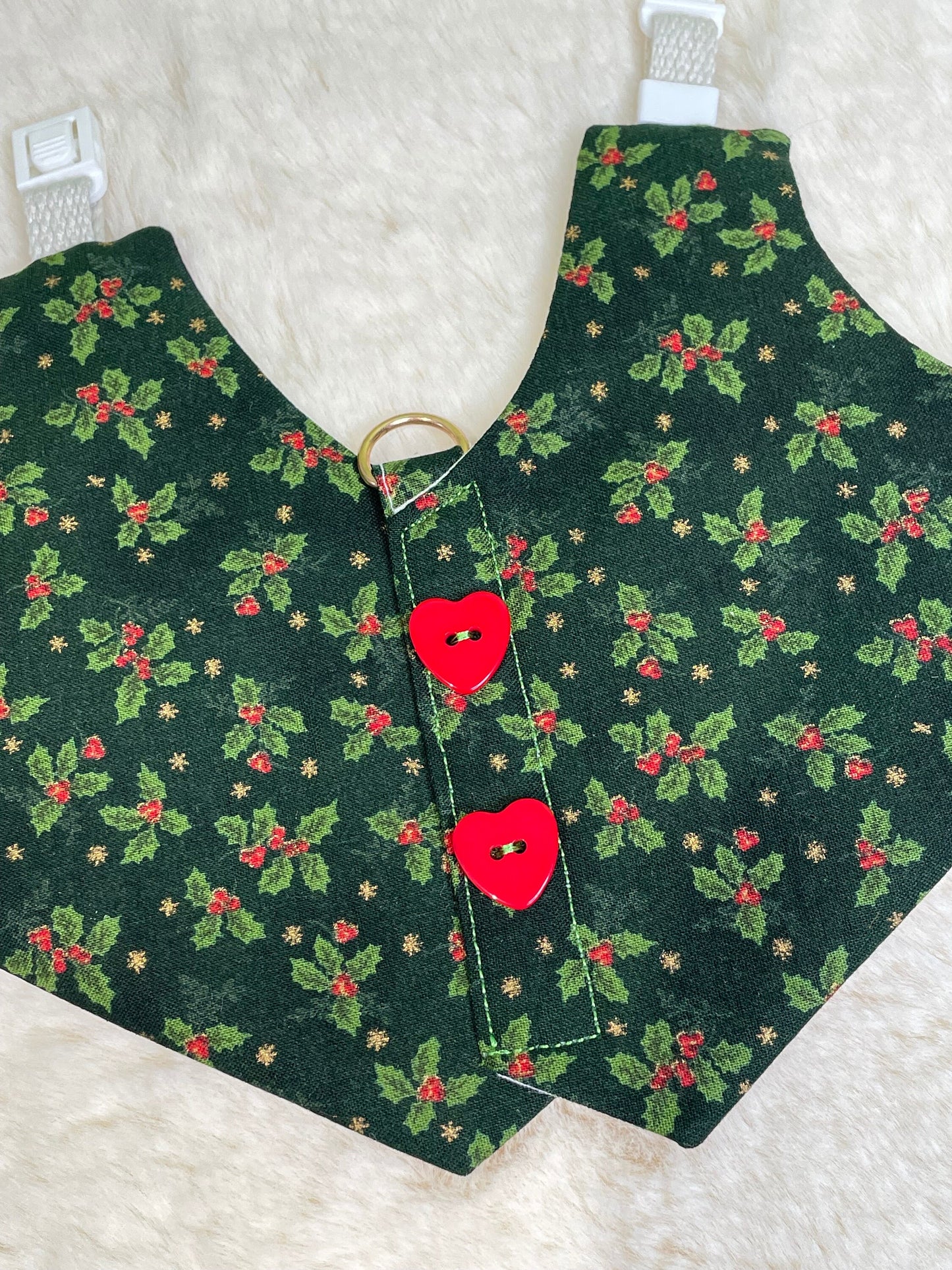 Christmas Green Pet Bunny Vest/ Adjustable Harness