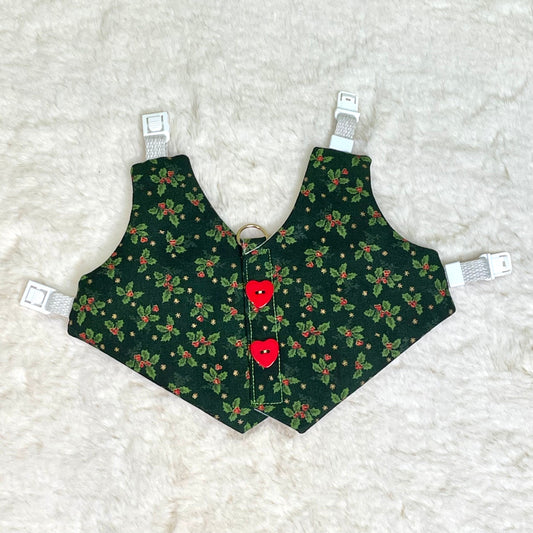 Christmas Green Pet Bunny Vest/ Adjustable Harness