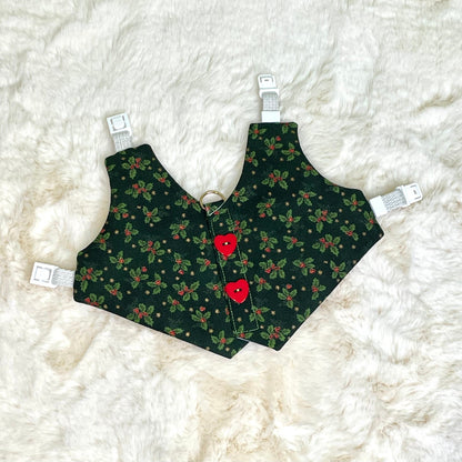 Christmas Green Pet Bunny Vest/ Adjustable Harness