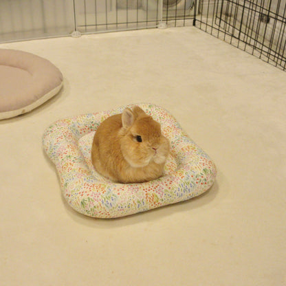 Flower Garden Eggie bunny Bed, Soft Fluffy Pet Mat, Small Pet Rabbit Bed