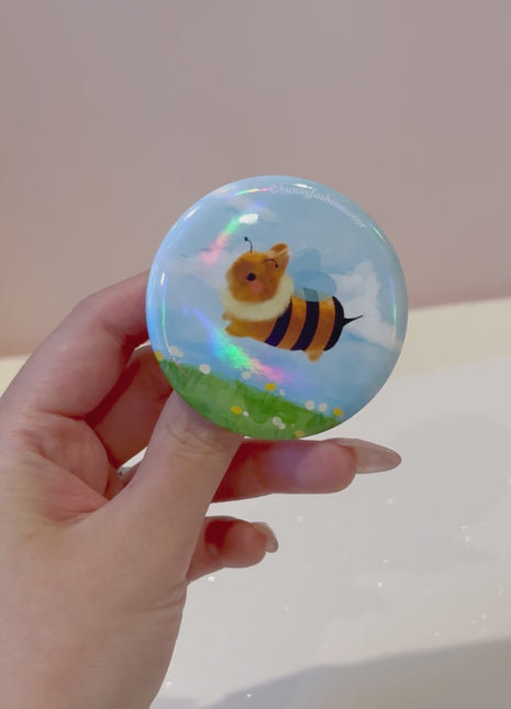 Babee Bumbleggie Holographic Pin Badge